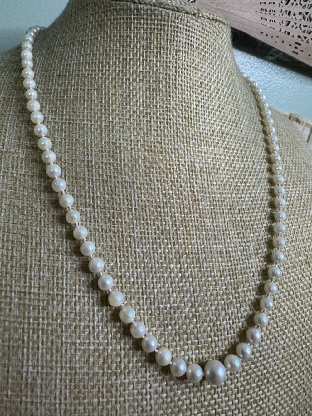 Classic Genuine Pearl Necklace - Graduated Gold Filled Clasp - Women's Jewelry